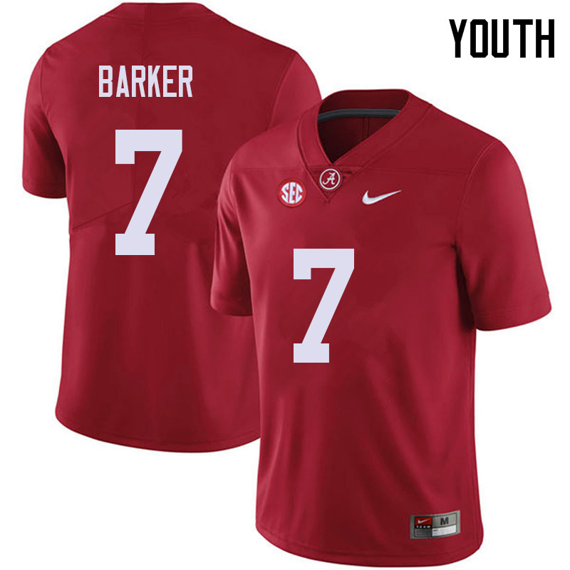 Alabama Crimson Tide Youth Braxton Barker #7 Red NCAA Nike Authentic Stitched 2018 College Football Jersey IA16Z40GT
